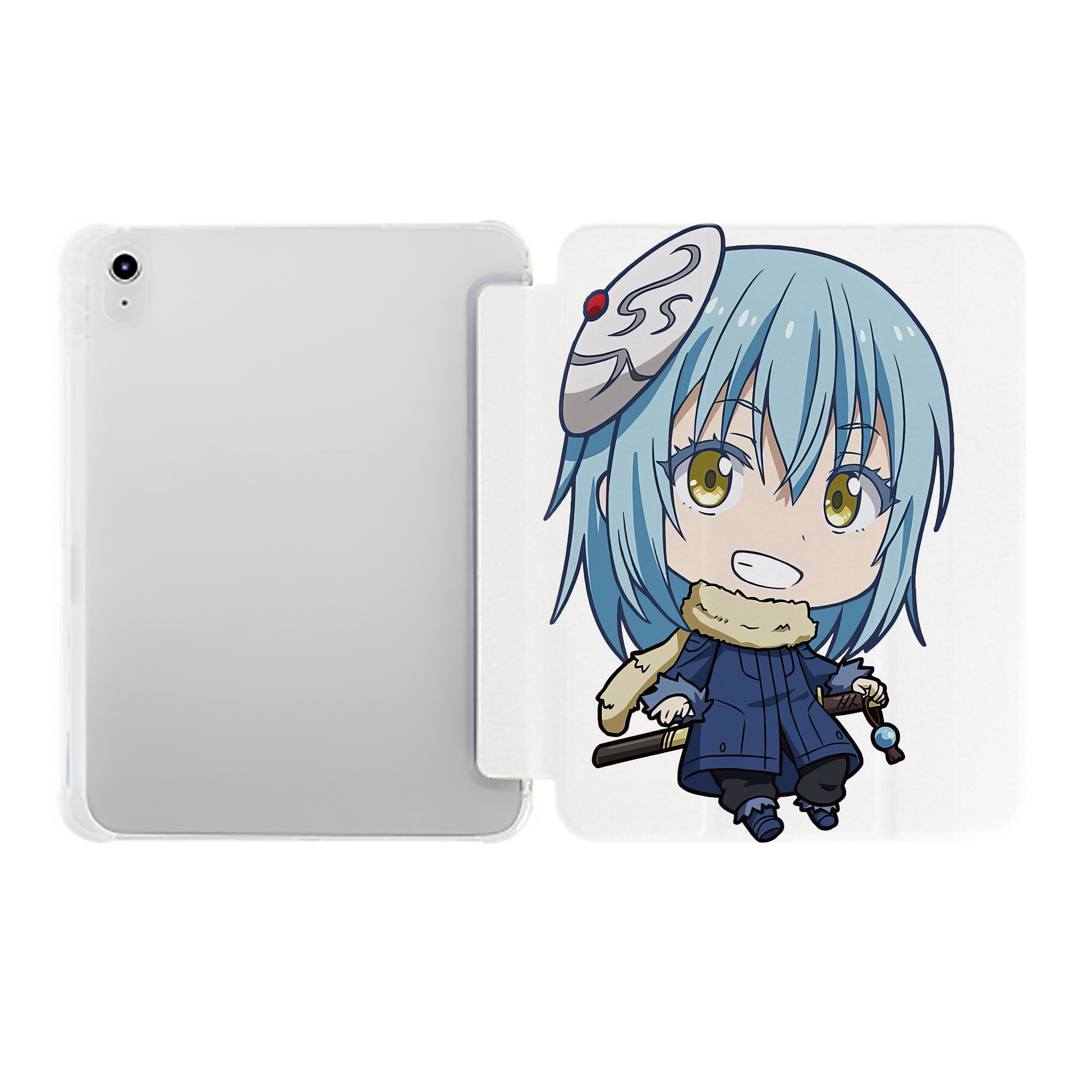 （画像用） 転スラ Regarding Reincarnated to Slime IPad ケース ペン収納付き 三つ折りスタンド PUレザー×シリコン 対応機種9.5/10.5/10.9インチ